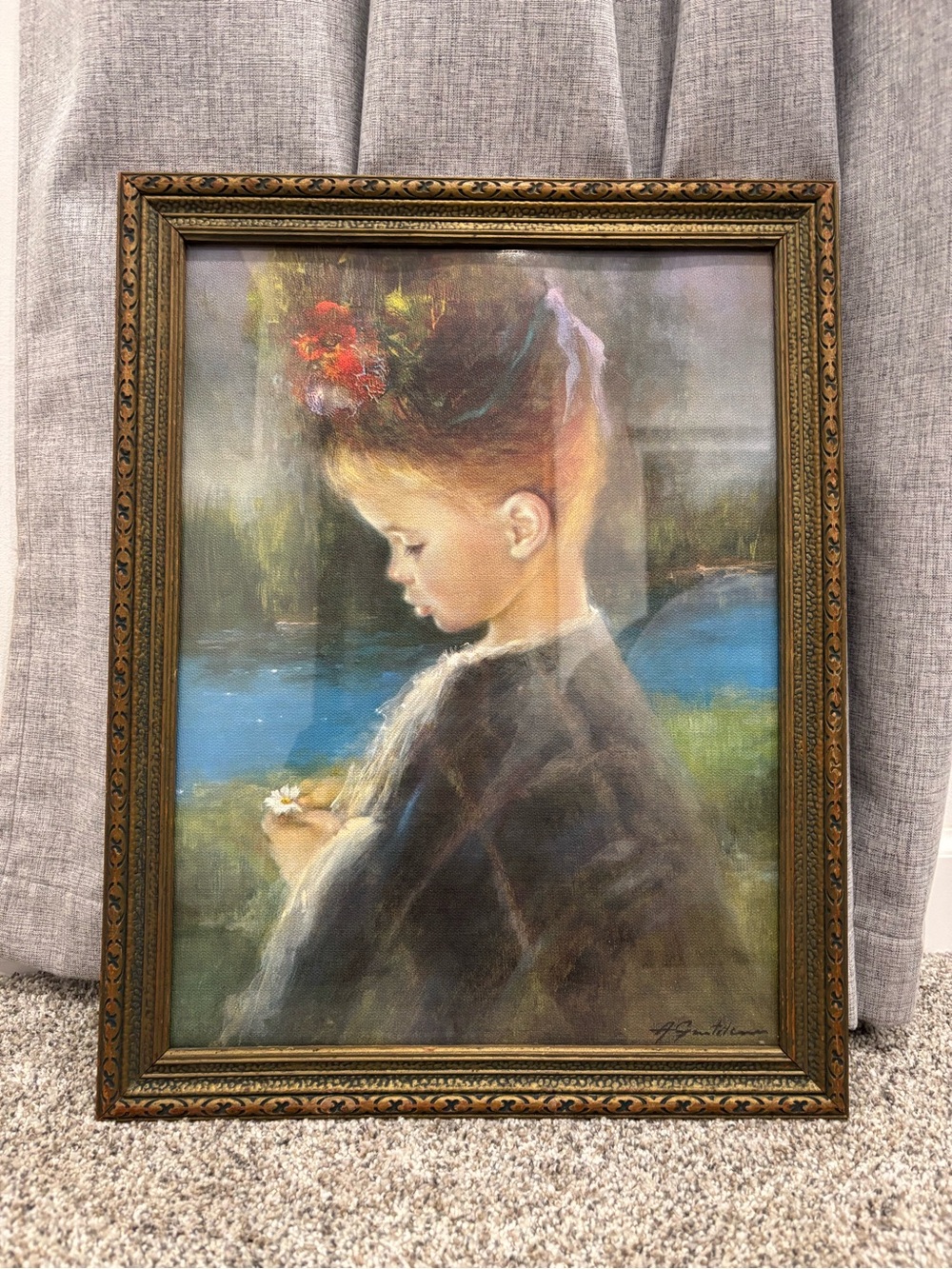 Vintage Textured Print "Precious" by Italian artist Armando Angelo Gentilin